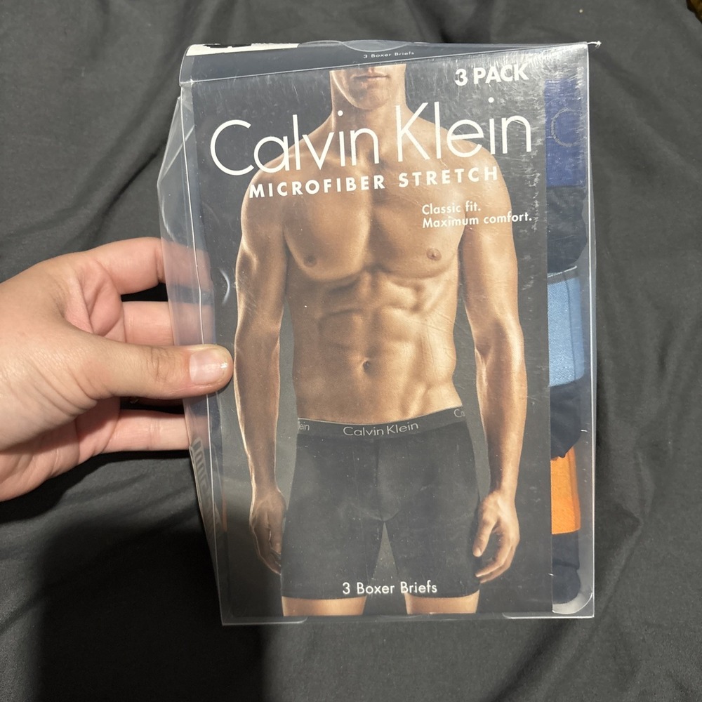 Calvin Klein Boxer Briefs Mens Small Microfiber Stretch 3 Pack Classic Fit New